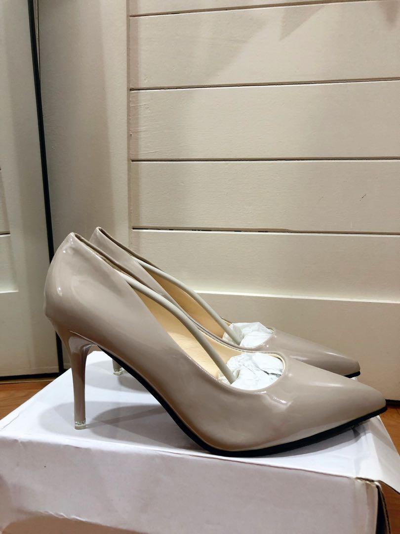 Nude color high heels 8.5cm