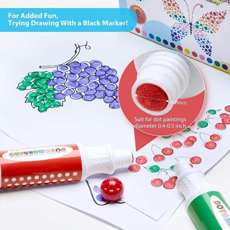 Ohuhu Dot Markers Kit, 8 Colors Paint Marker & Blank Marker Pad, Water
