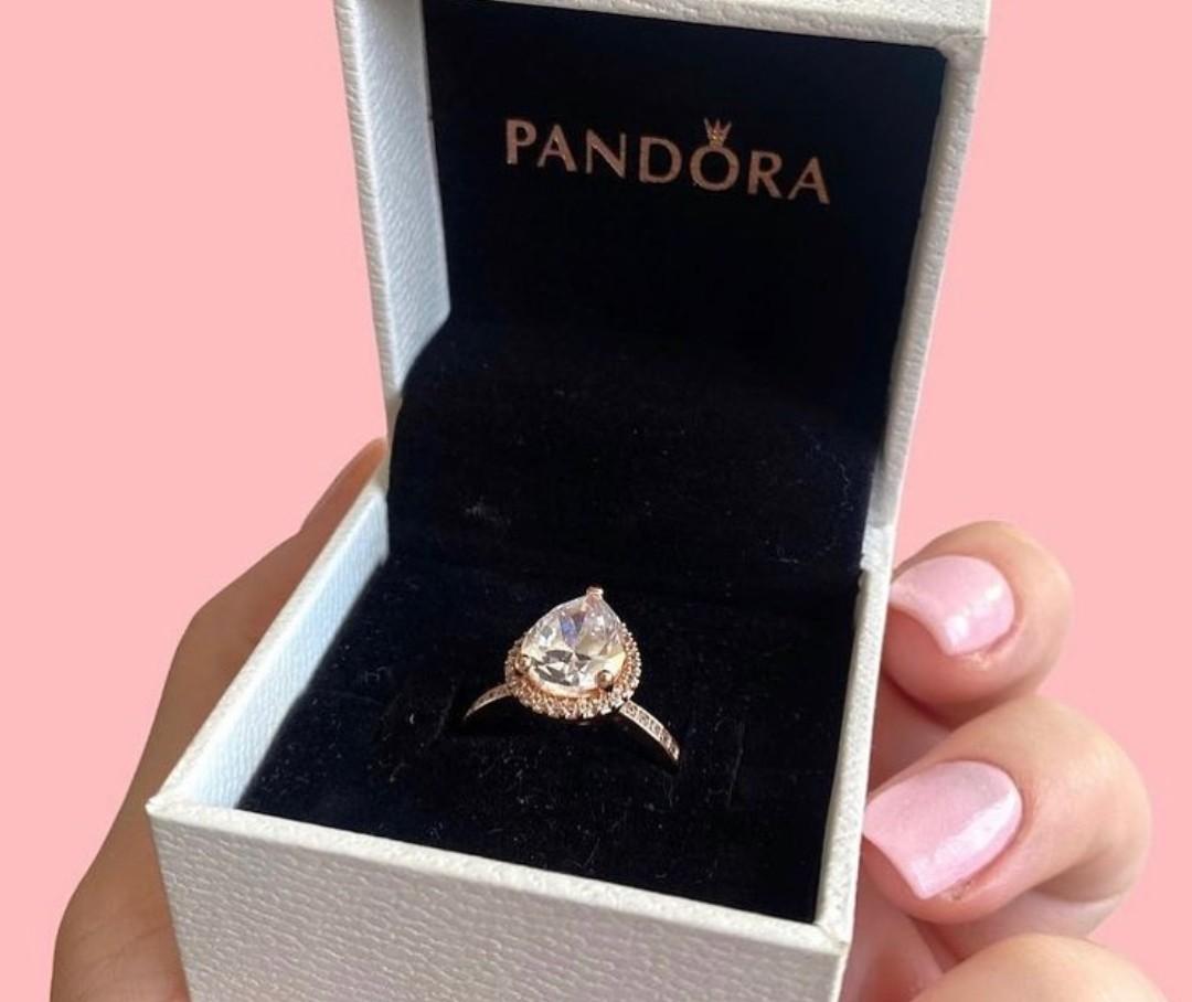 Pandora big teardrops ring in rosegold 