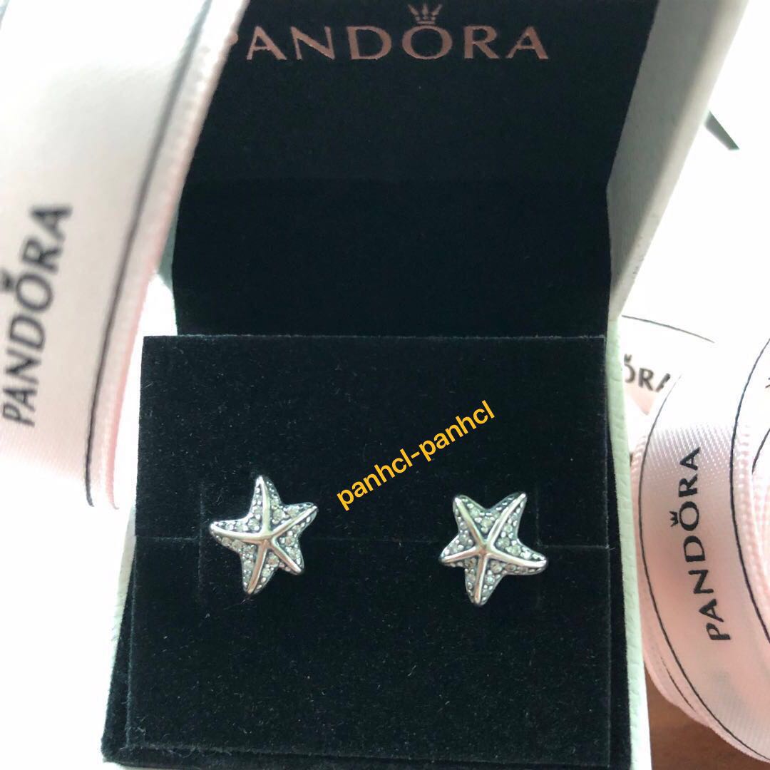 Genuine Pandora Rose Gold Beautiful New Blue Starfish Dangle Charm   Preloved Pandora Boutique