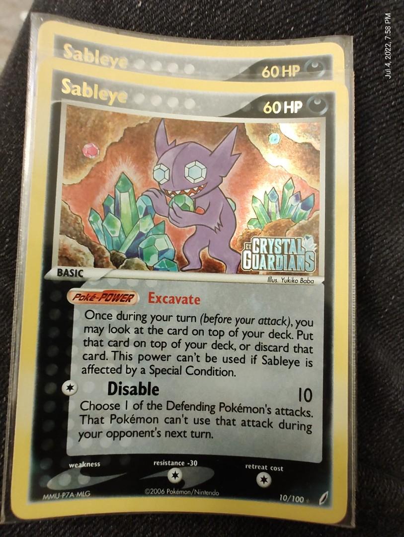Pokemon Sableye Crystal Guardian Misprint Error, Hobbies & Toys, Toys &  Games on Carousell