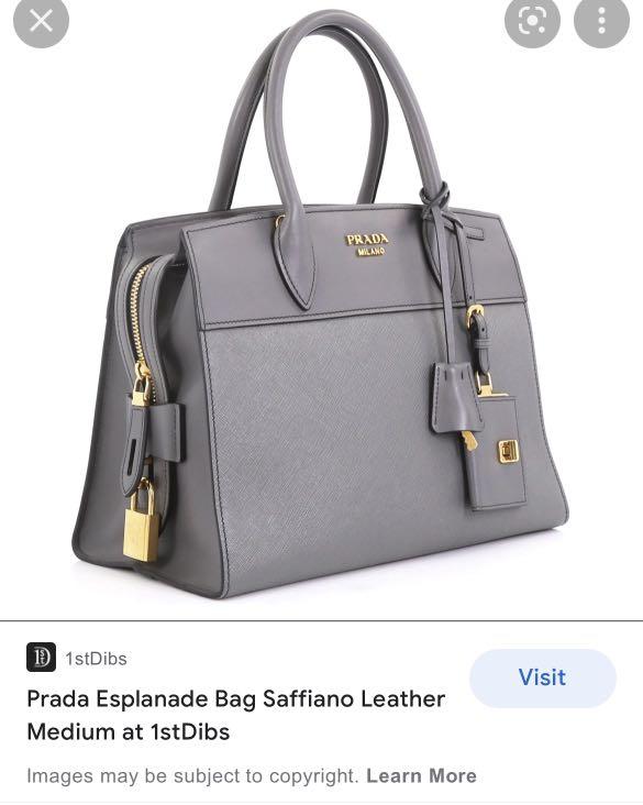 Prada Promenade Tote Canvas and Leather Large at 1stDibs