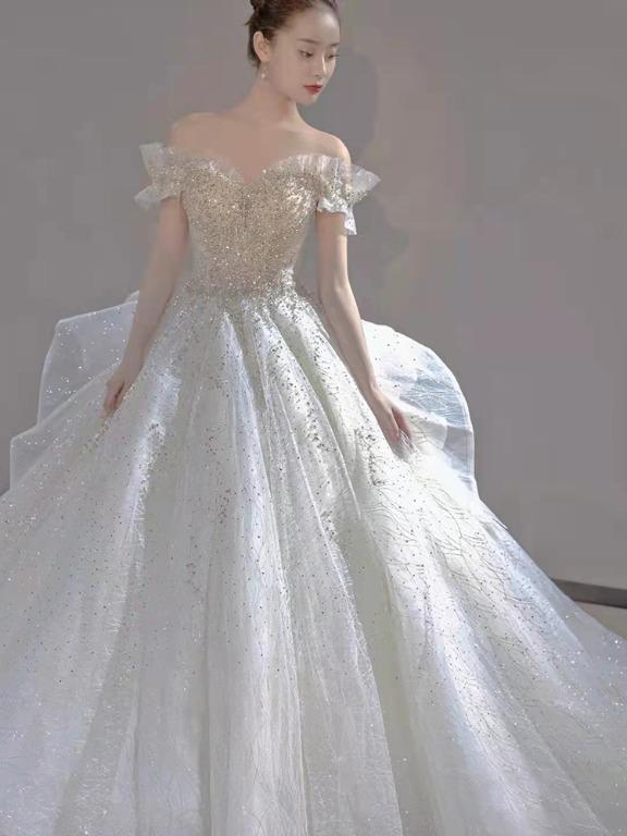 White glitter new arrivals ball gown