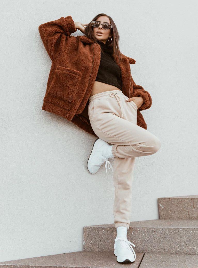 Princess Polly Nero Sweat Pants Beige 