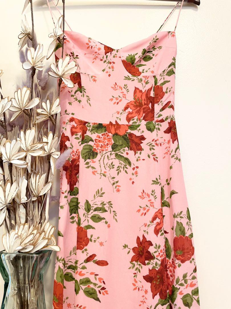 reformation juliette dress pink Reformation Juliette Dress Valeria Sz 10 by Reformation