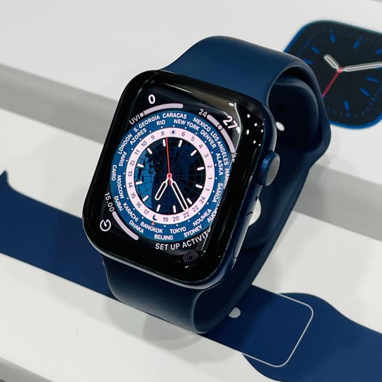 SECOND IBOX Apple Watch Series 6 44MM Alu Blue Mulus Full Set Original Garansi