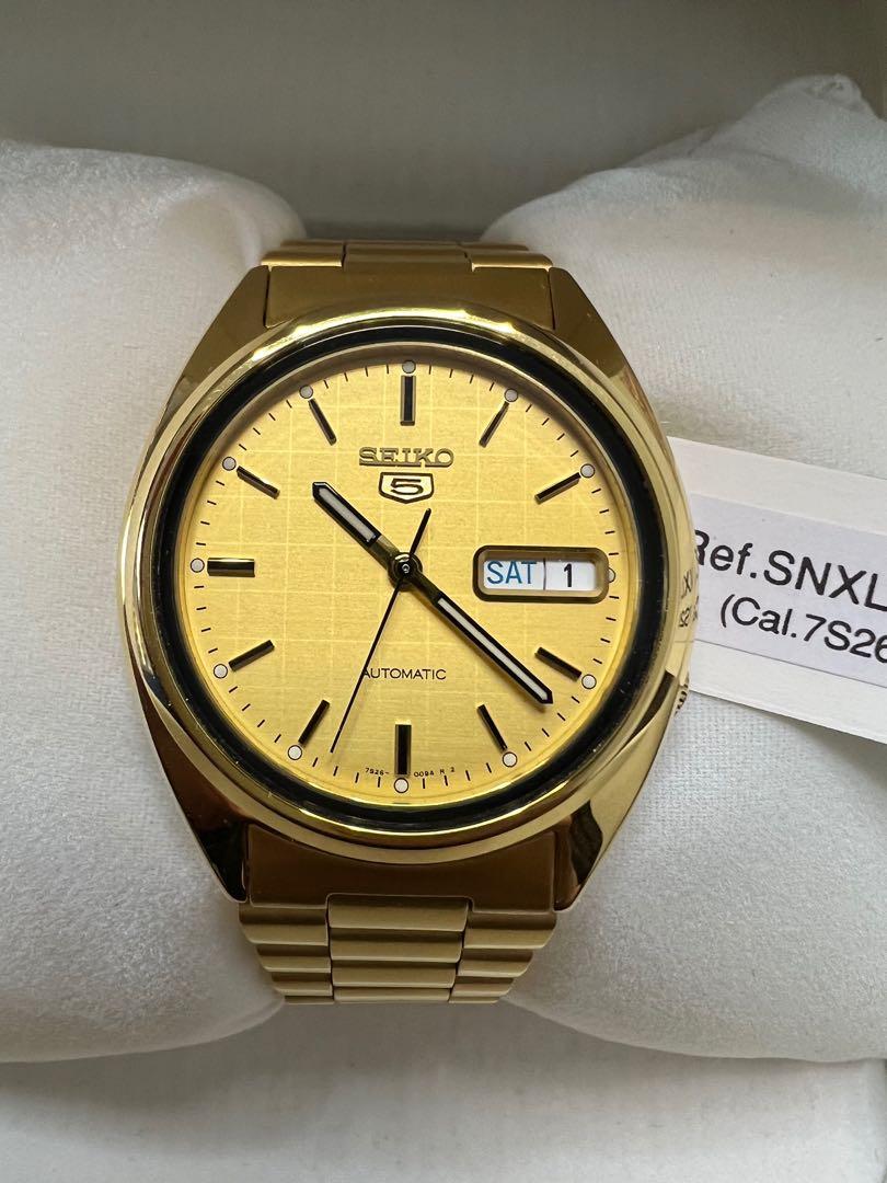 udbytte Blacken Dronning Seiko 5 SNXL72 Gold, Men's Fashion, Watches & Accessories, Watches on  Carousell