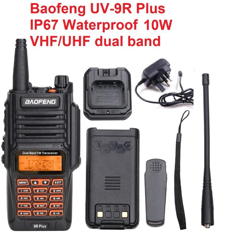 Singapore ready stock Baofeng UV-9R plus 15W 8800mAh IP68 Waterproof Dual  Band Portable Two Way