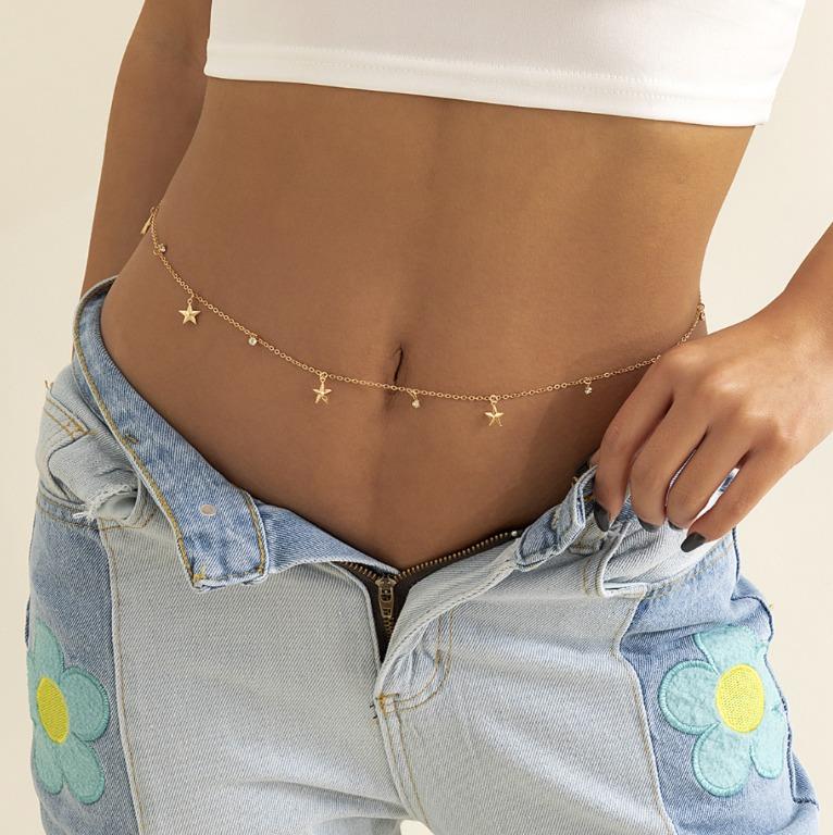 Star and Mini Rhinestone Waist Chain Star Charm and Mini Diamond Belly Chain Women s Fashion Jewelry Organisers Body Jewelry on Carousell