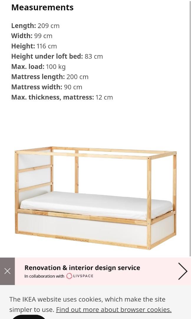 Super sale Ikea kura bed with 2 mattresses Furniture Home