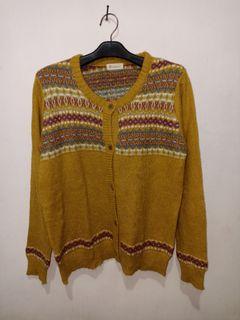 SOULBERRY Sweater Cardi cardigan Mustard kuning kunyit tribal aesthetic bagus
