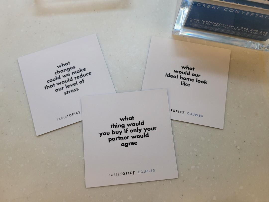 Table topics cards for couples carousell