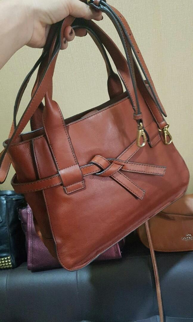 Tas pl Fossil willow satchel brandy brown Fesyen Wanita Tas