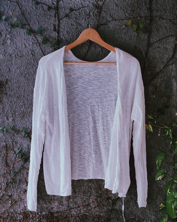 Thin white cardigan on sale