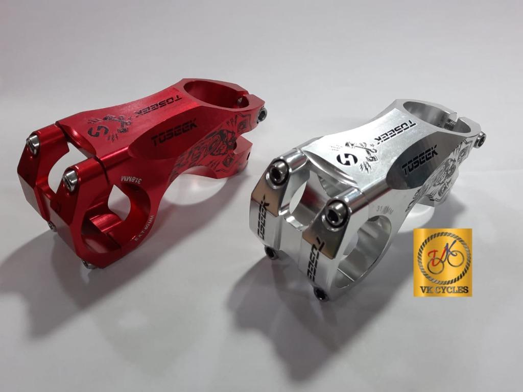 TOSEEK STEM 31.8MM X 60MM 17 DEGREE 28.6mm CLAMP ALLOY RED SILVER