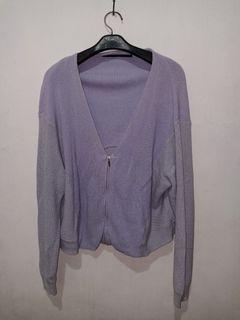 Upper Cardi Zipper soft purple preloved
