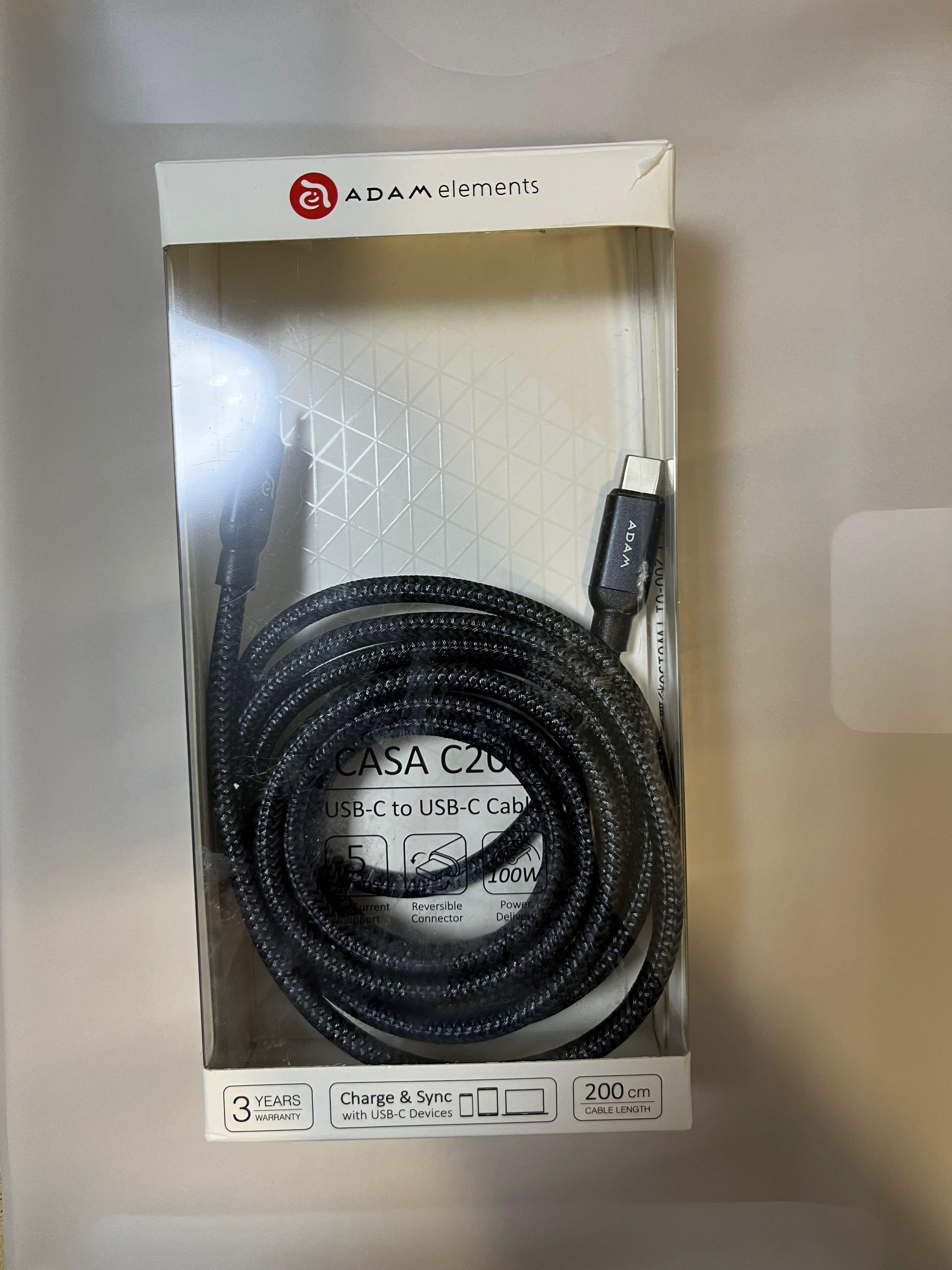 USB-C to USB-C Adam Elements 200cm (Category: Cables & Adaptors) located in Las Pinas. Submitted by cocteautriplets (Listing ID 1170655441, Image 1). Description: Bought from Power Mac Jan 2021, never used, just tested RFS: bought wrong item, adaptor pala ang may sira, hindi ‘yung cable so no need for this.