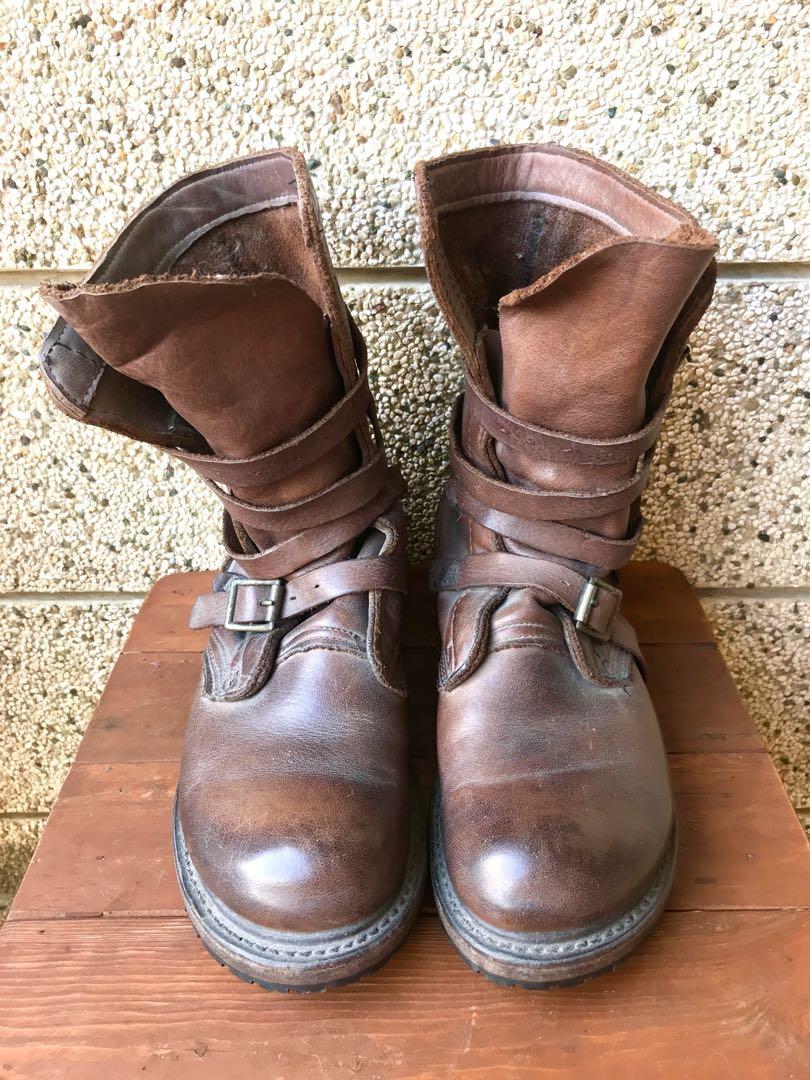 Vintage Shoe Company Womens Jennifer Leather Brown Tanker Boots Barely Used