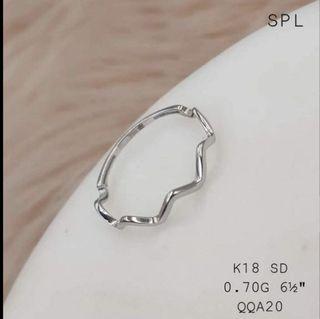 White Gold Wave Ring - 6.5 only
