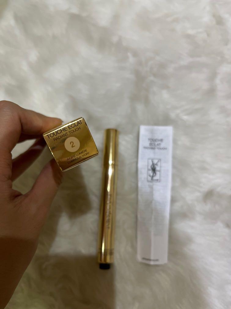 YSL Touché Eclat Radiant Touch #2 (Category: Makeup) located in Pasig City. Submitted by designeritems4less (Listing ID 1170575179, Image 2). Description: 💯 % Authentic or your money back! YSL Touché Eclat Radiant Touch #2 Concealer perfect for dark under eyes Purchased from Dubai Duty Free 50% off! Super good deal purchased for around $40= 2200 pesos RFS: Selling collection to help our workers and their families who were laid off during the pan
