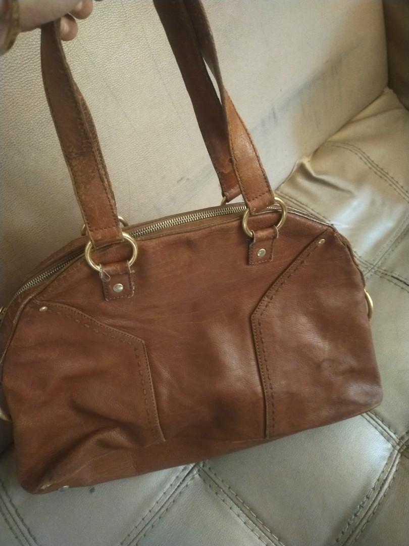 ysl yves saint Laurent muse vintage leather bag brown minus