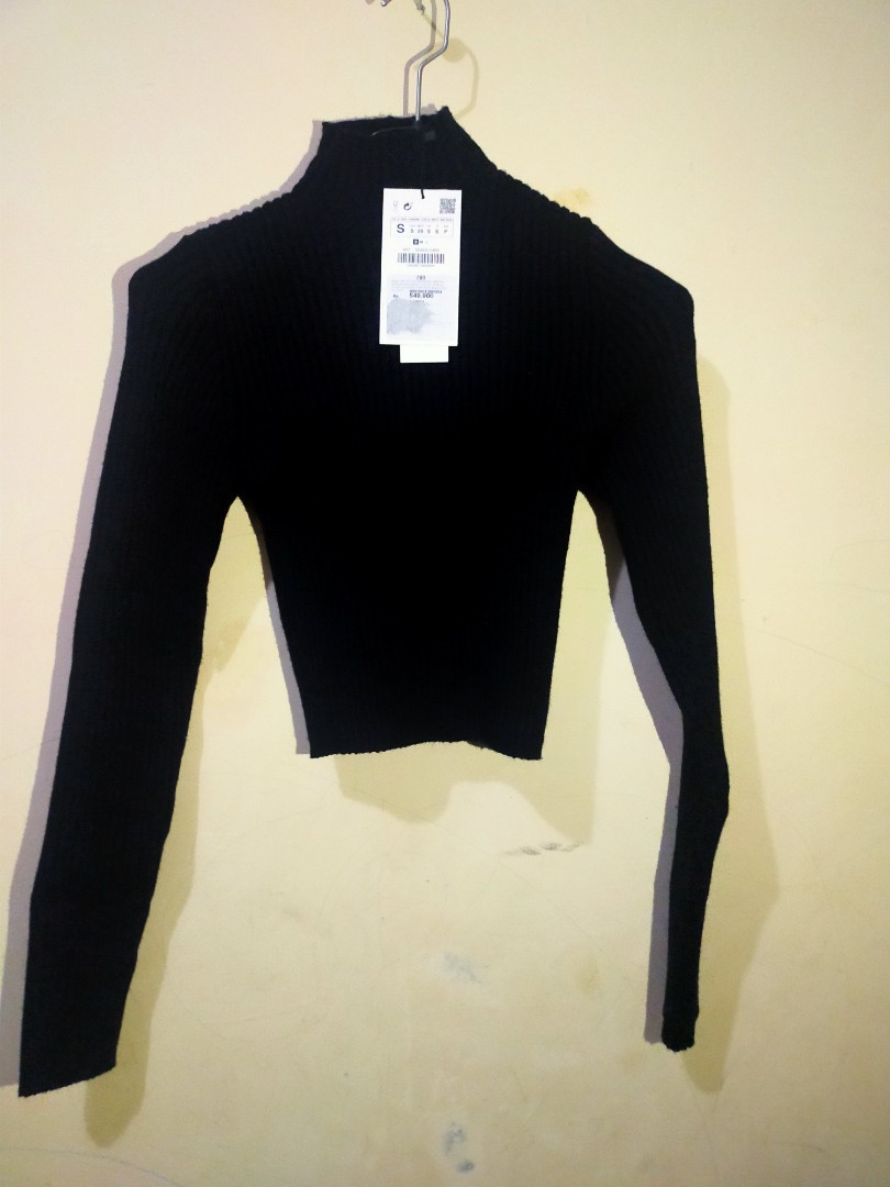 zara crop top long sleeve