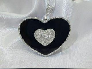 0.65 Carats Black Heart Diamond Pendant