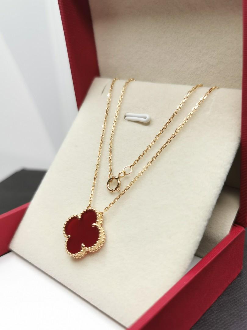 18k/750金サウジゴールド RED CLOVER ブレスレット-