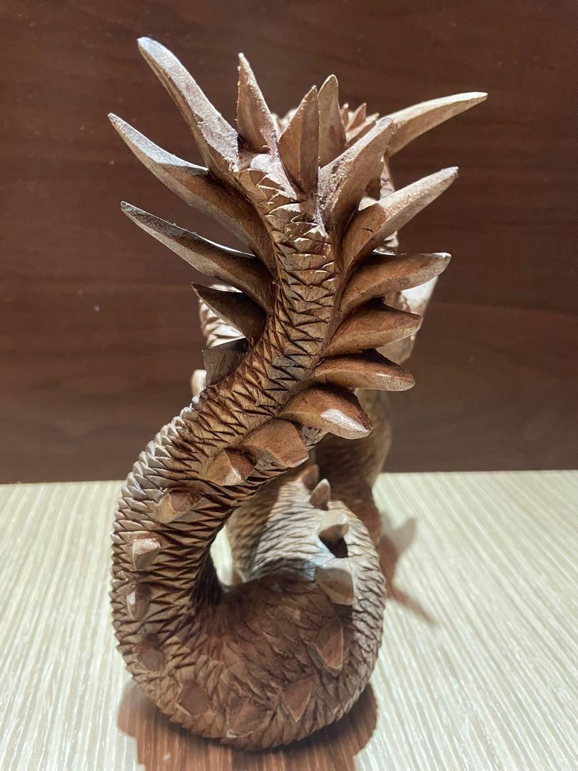 【当店限定販売】 雕刻木龍擺件龍木雕雕刻龍擺飾傳說中的龍龍擺件龍型木雕木雕龍形 彫刻・オブジェ