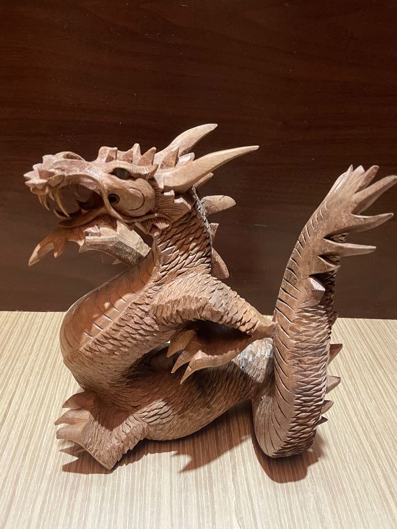 雕刻木龍擺件龍木雕雕刻龍擺飾傳說中的龍龍擺件龍型木雕木雕龍形