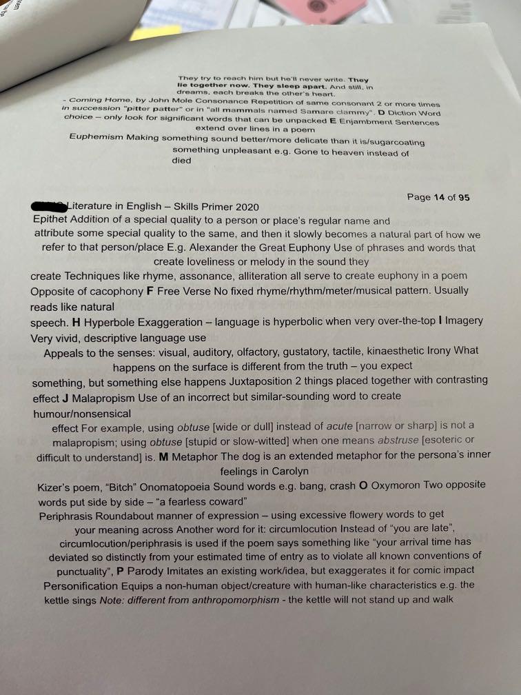 H1 Script Writing A LEVEL H1 LITERATURE WRITING ANSWERING TIPS AND NOTES FOR POEMS AND ...