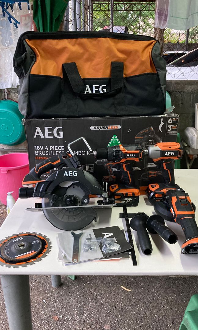 AEG 18V BRUSHLESS POWERTOOLS COMBO KIT, Commercial & Industrial
