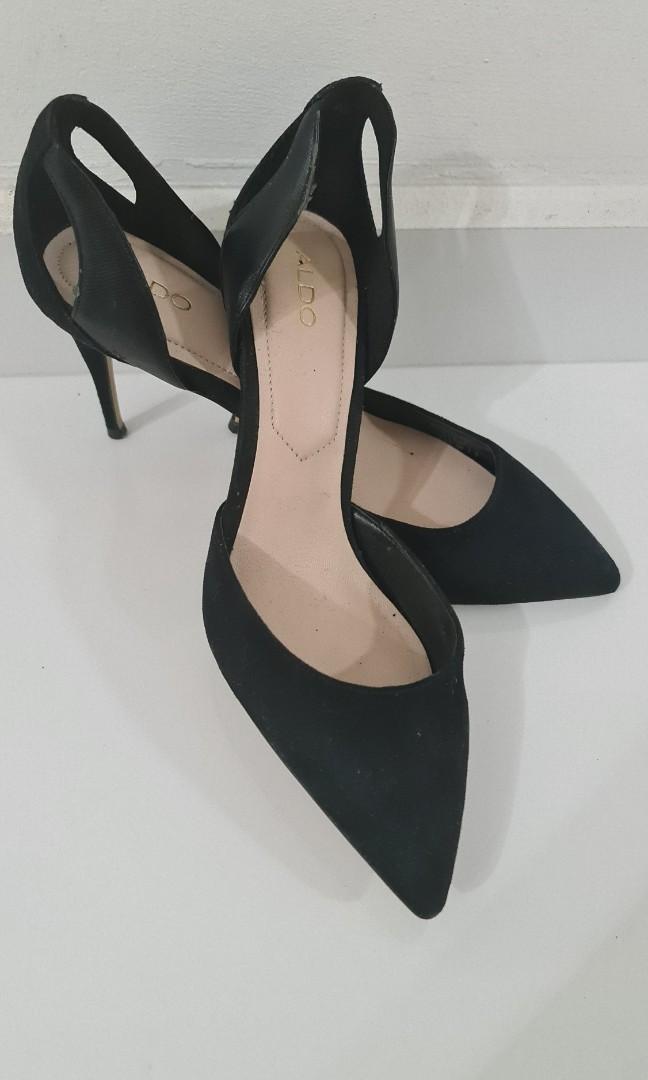Aldo black suede heels store