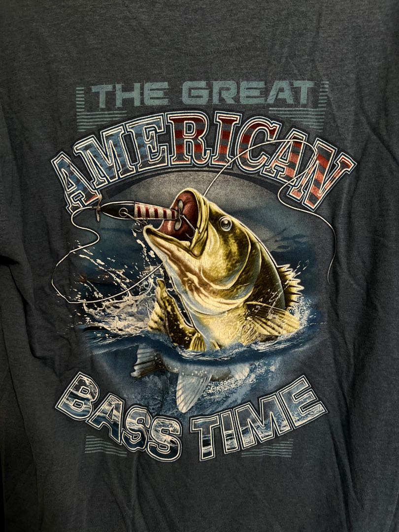 American Bass Fishing vintage tee, Men's Fashion, Tops & Sets