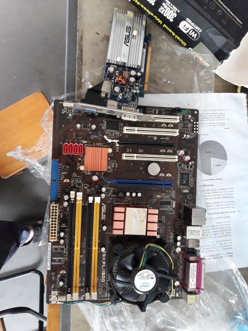 ASUS P5KPL/1600 MOTHERBOARD WITH GRAPHIC CARD, Computers & Tech, Parts