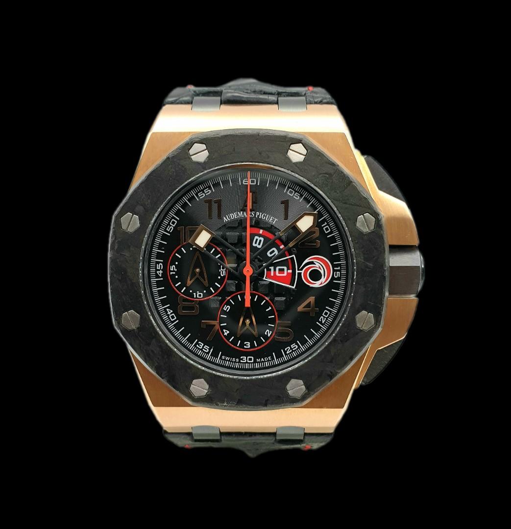 Audemars Piguet Royal Oak Offshore Alinghi Chronograph in 18K Rose Gold Forged Carbon Bezel Ref. 26062OR Limited Edition of 600 pcs in Mint