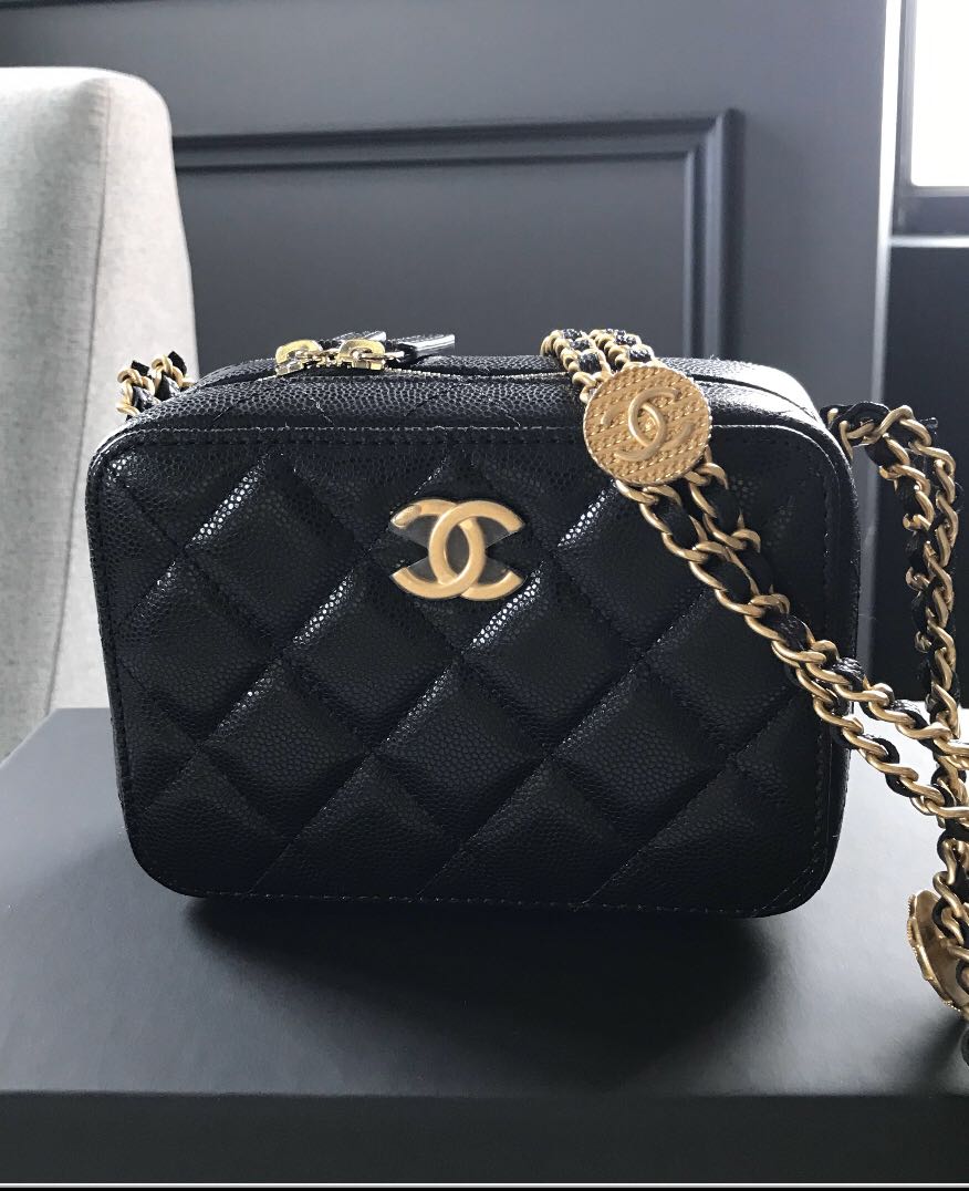 Authentic Chanel Black Caviar 22A GHW Metiers d'art 2021/2022