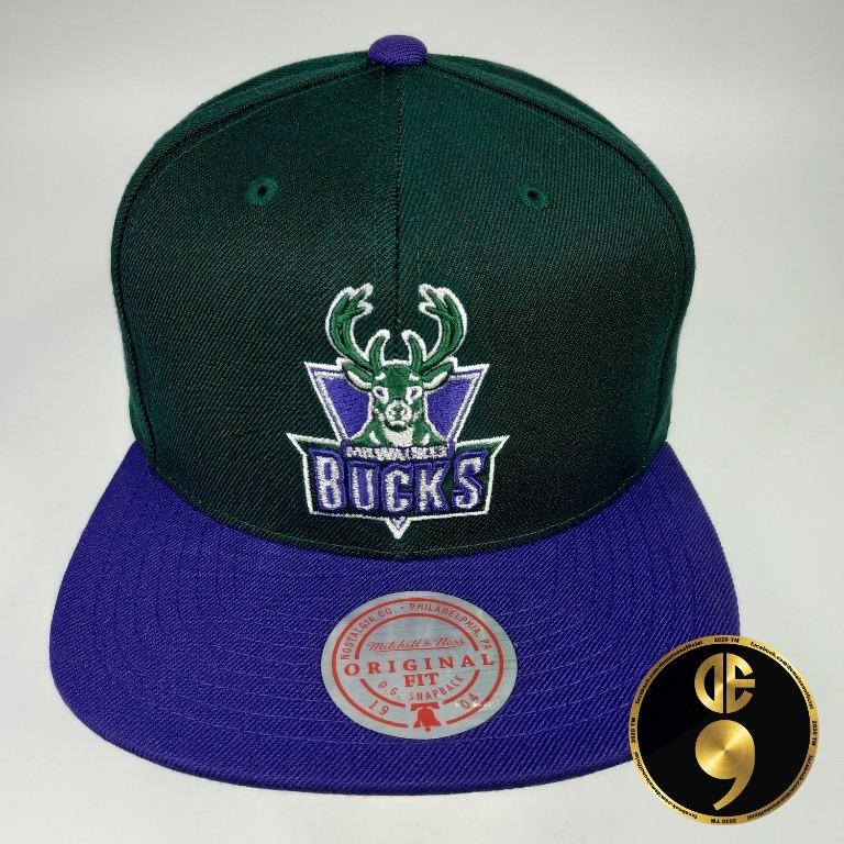 Authentic Mitchell Ness Milwaukee Bucks Two Tone Snapback Hat