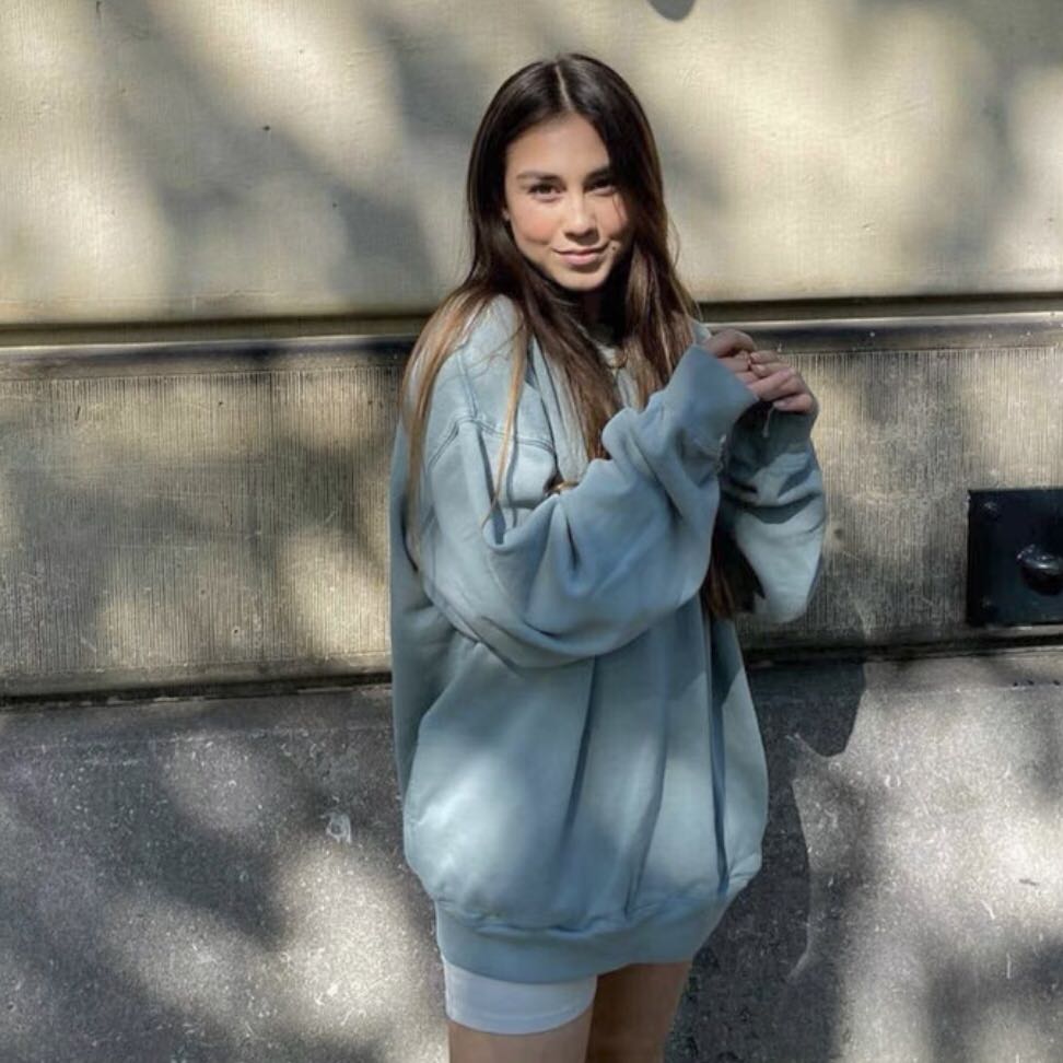 1044 brandy melville new york pullover erica ulzzang korean vintage retro  sweatshirt sweater polo tee, Women's Fashion, Tops, Other Tops on Carousell