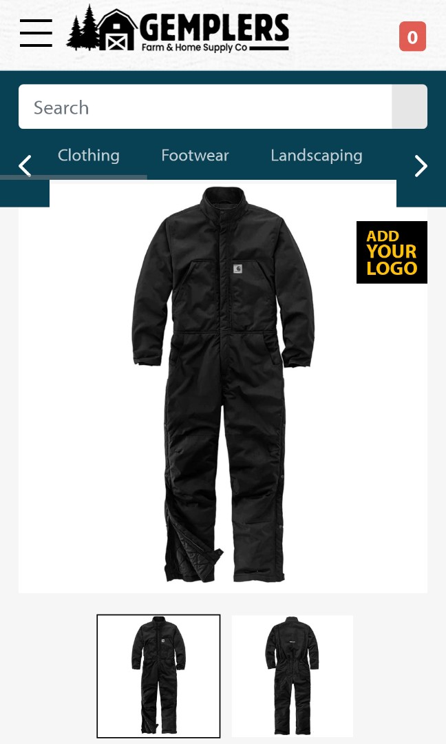 Carhartt Yukon Extremes Insulated Coverall Size L 23 width 60