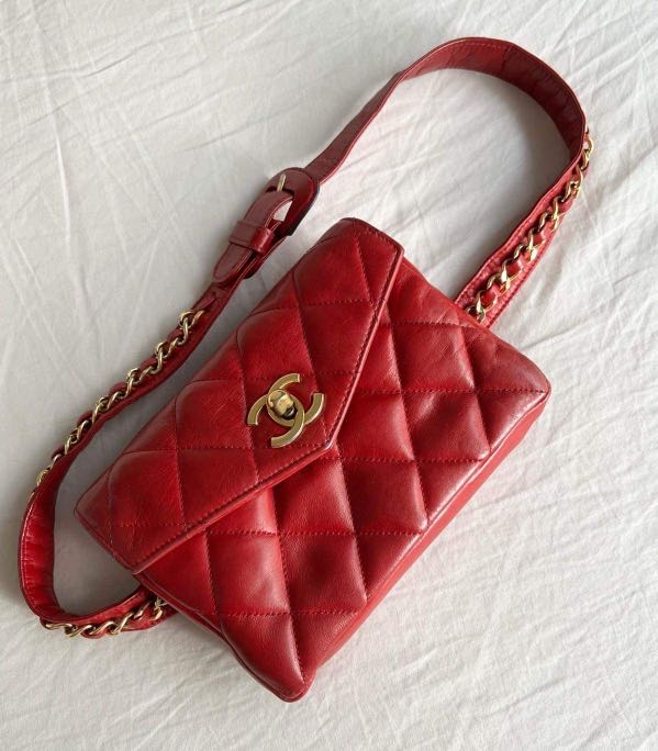Red chanel belt bag on sale