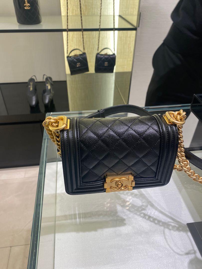 Chanel Mini Boy Bag Caviar Black Ghw, Luxury, Bags & Wallets on Carousell