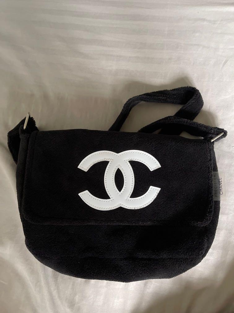 Chanel CC Authentic vintage towel bag  Shoulder bag black and white Chanel   Inox Wind