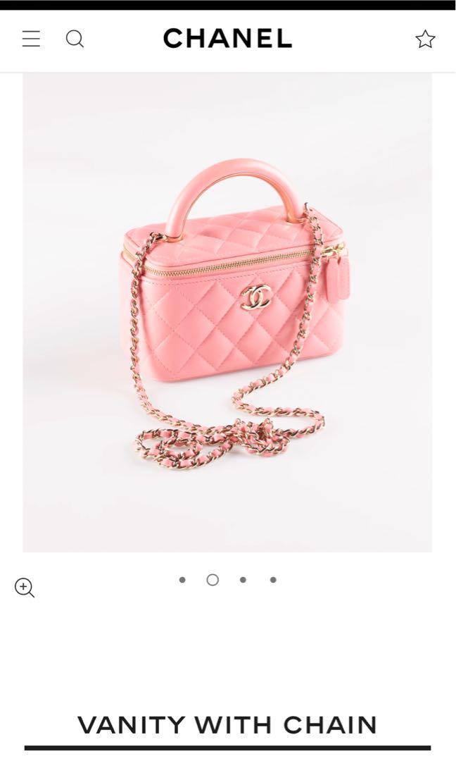 Chanel vanity chain lambskin pink NEW 23FW, Women's Fashion, Bags