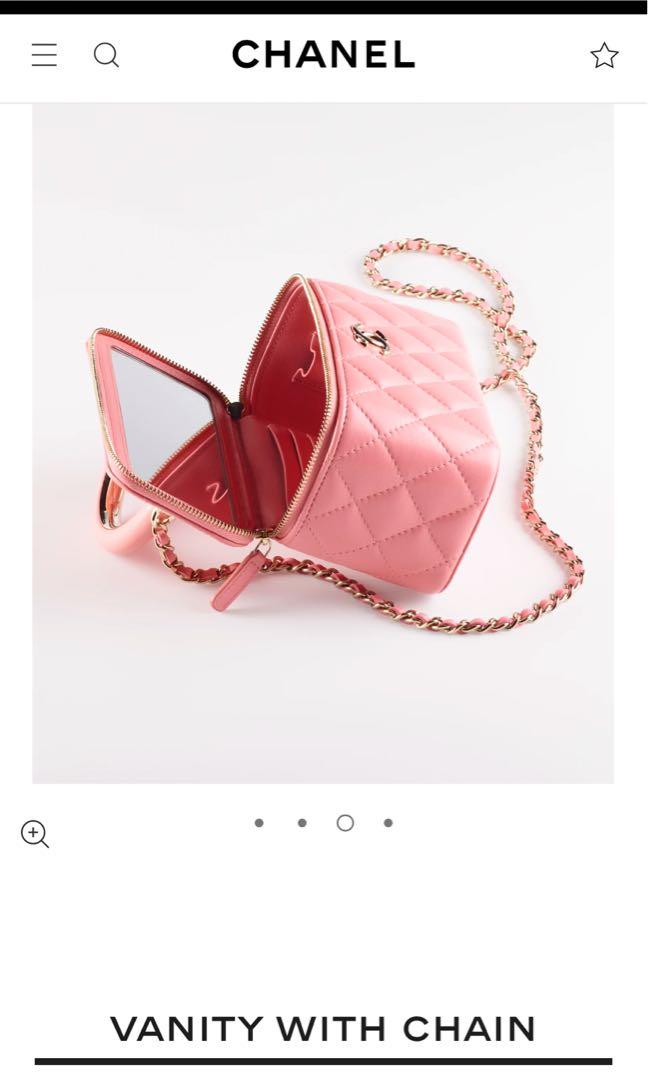 Chanel vanity chain lambskin pink NEW 23FW, Women's Fashion, Bags