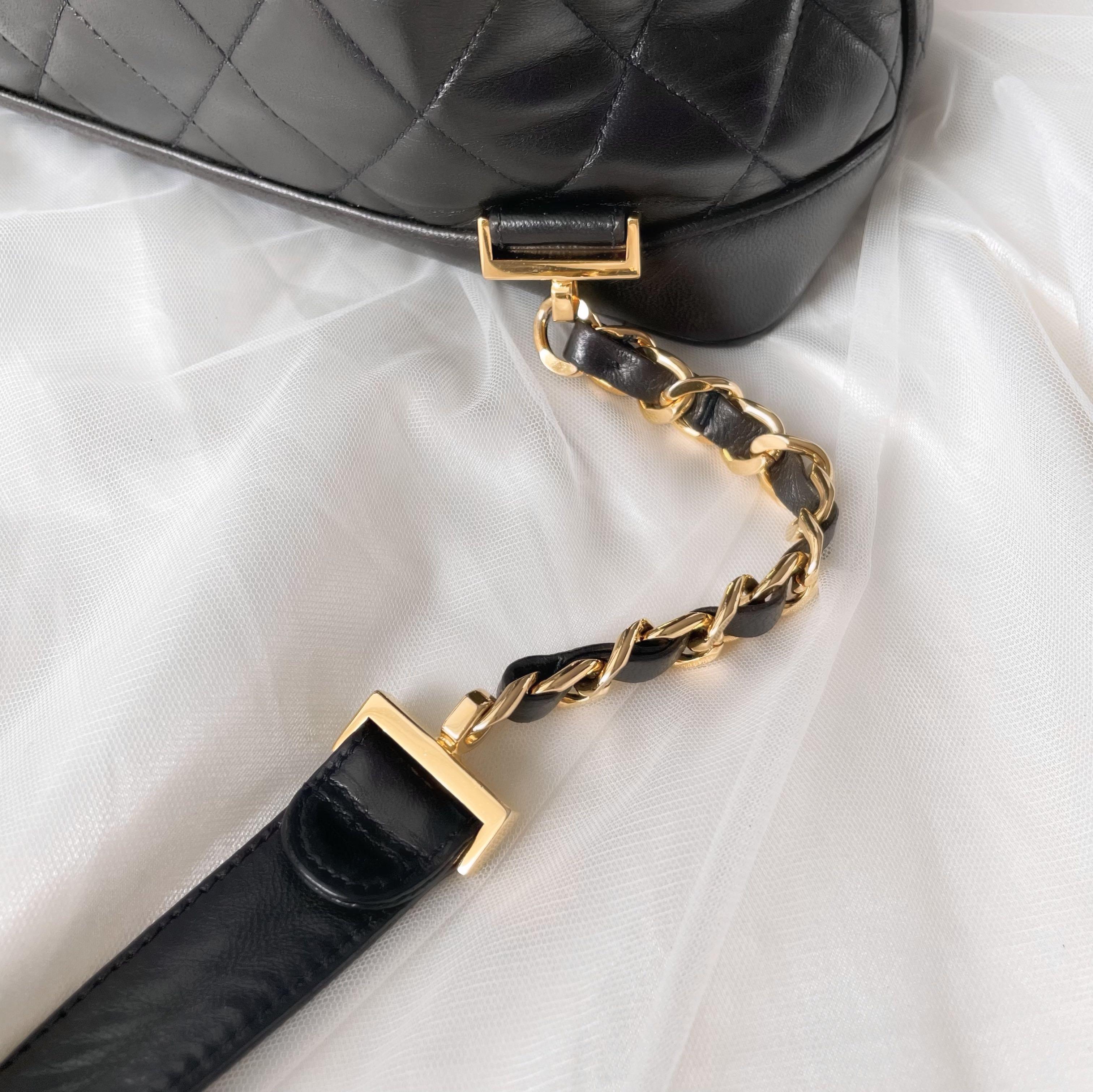 Chanel Vintage Black Lambskin Backpack 24k Gold Hardware, Luxury, Bags &  Wallets on Carousell