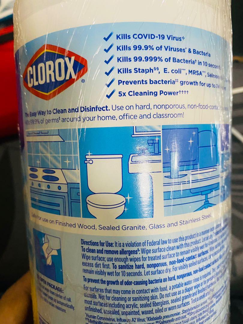 Clorox Disinfecting Wipes (Category: Sanitizers & Disinfectants) located in Caloocan City. Submitted by rowee27 (Listing ID 1170844041, Image 2). Description: 85 wipes Crisp lemon scent Bought in US .