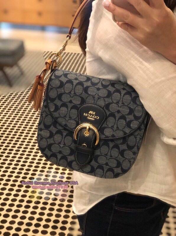 Coach Kleo Shoulder Bag 23 In Signature Chambray, Women's Fashion, Bags