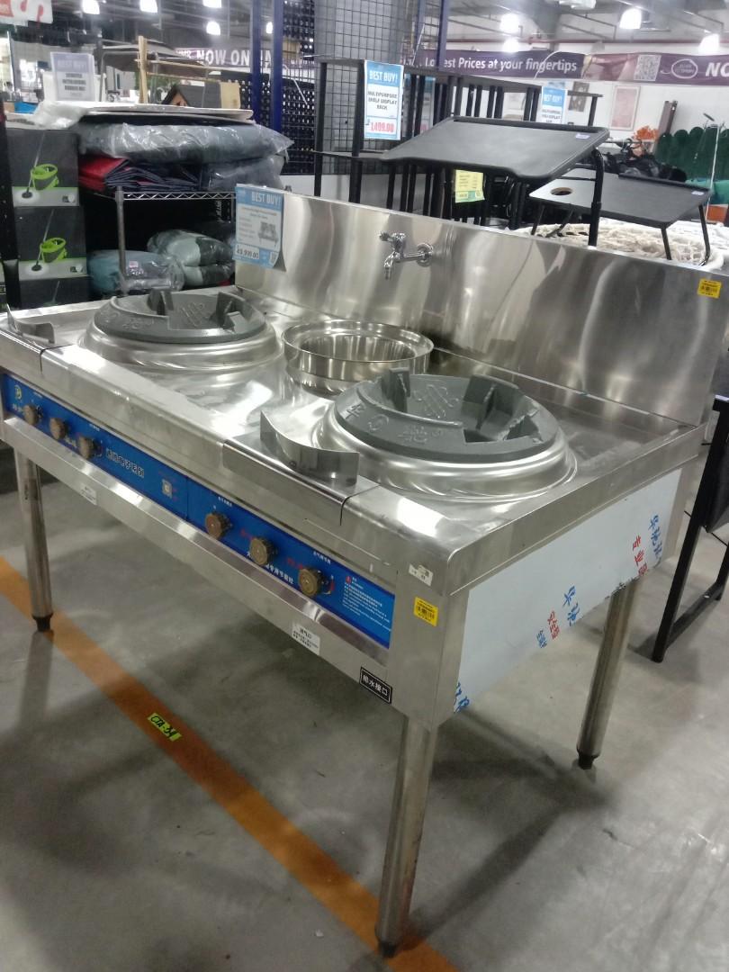 Commercial high pressure double burner gas stove, Commercial