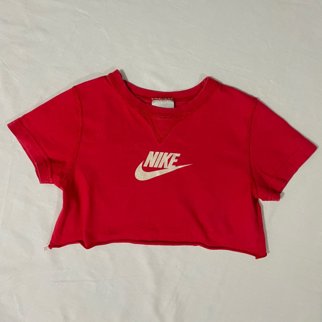 y2k aesthetic red nike crop top Women s Fashion Tops Shirts on